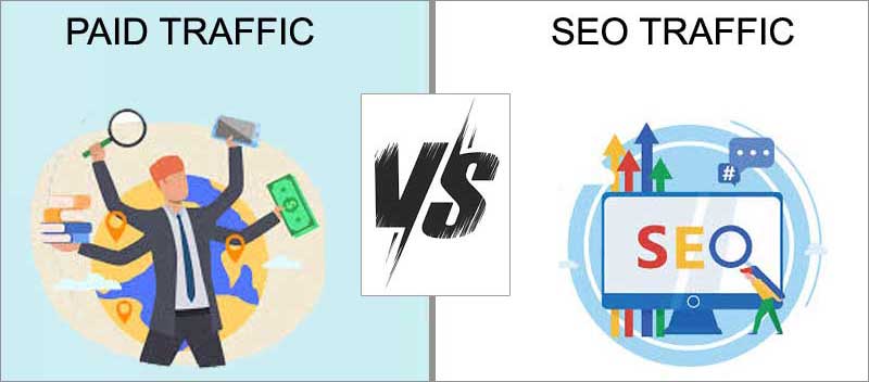 Choose between paid webstite traffic of seo website traffic