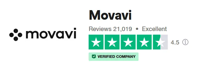 Movavi is a verified company with a 4.5 rating from over 21,000 independent reviewers.