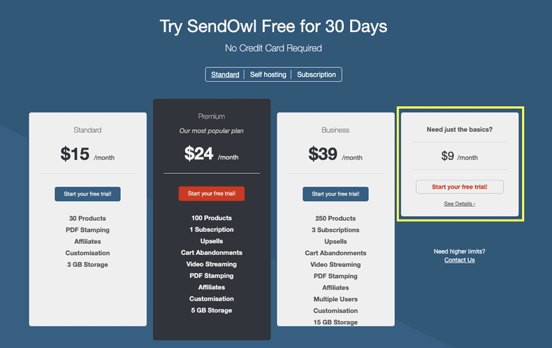 SendOwl-Pricing-Plans