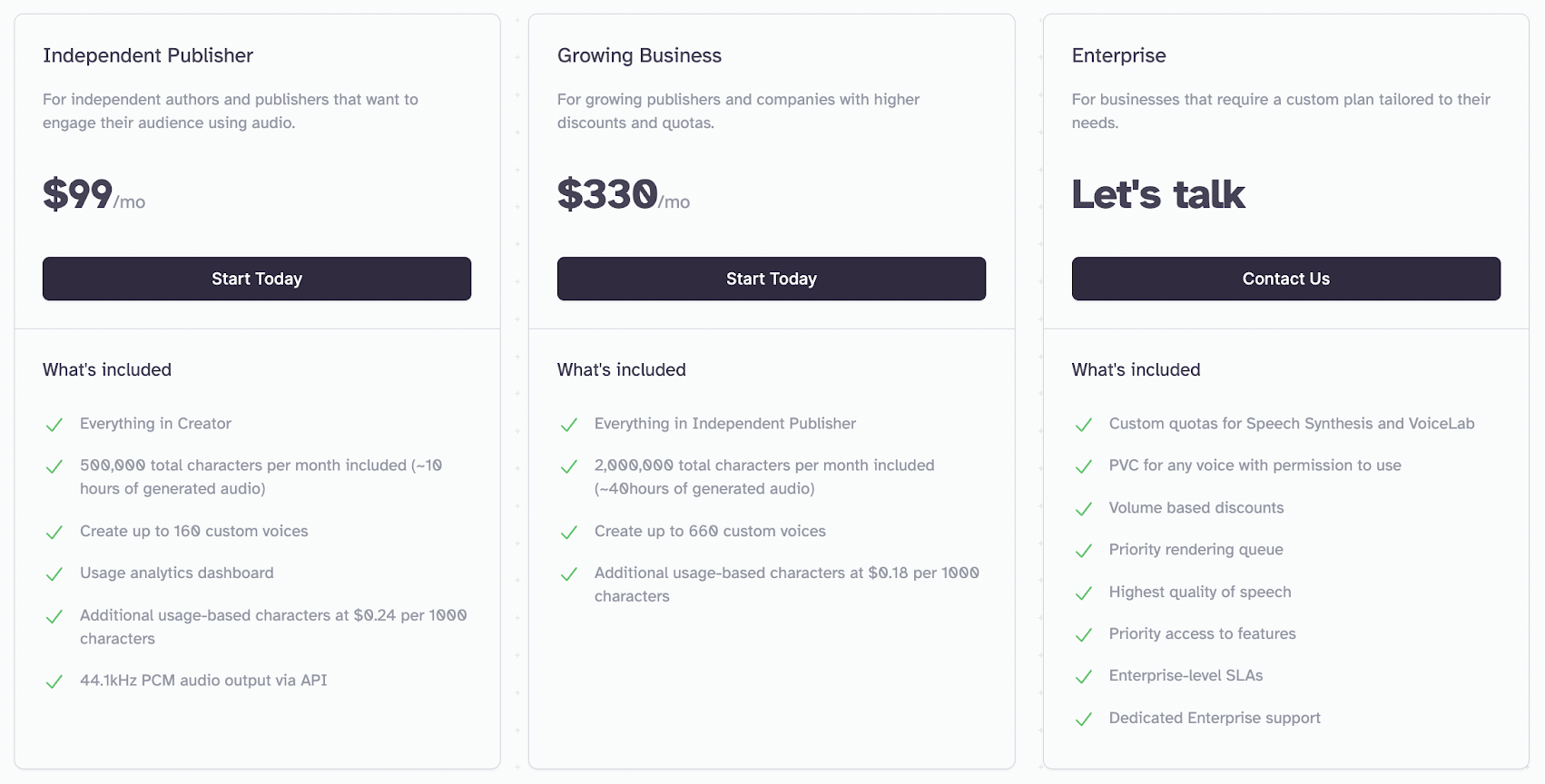elevenlabs pricing