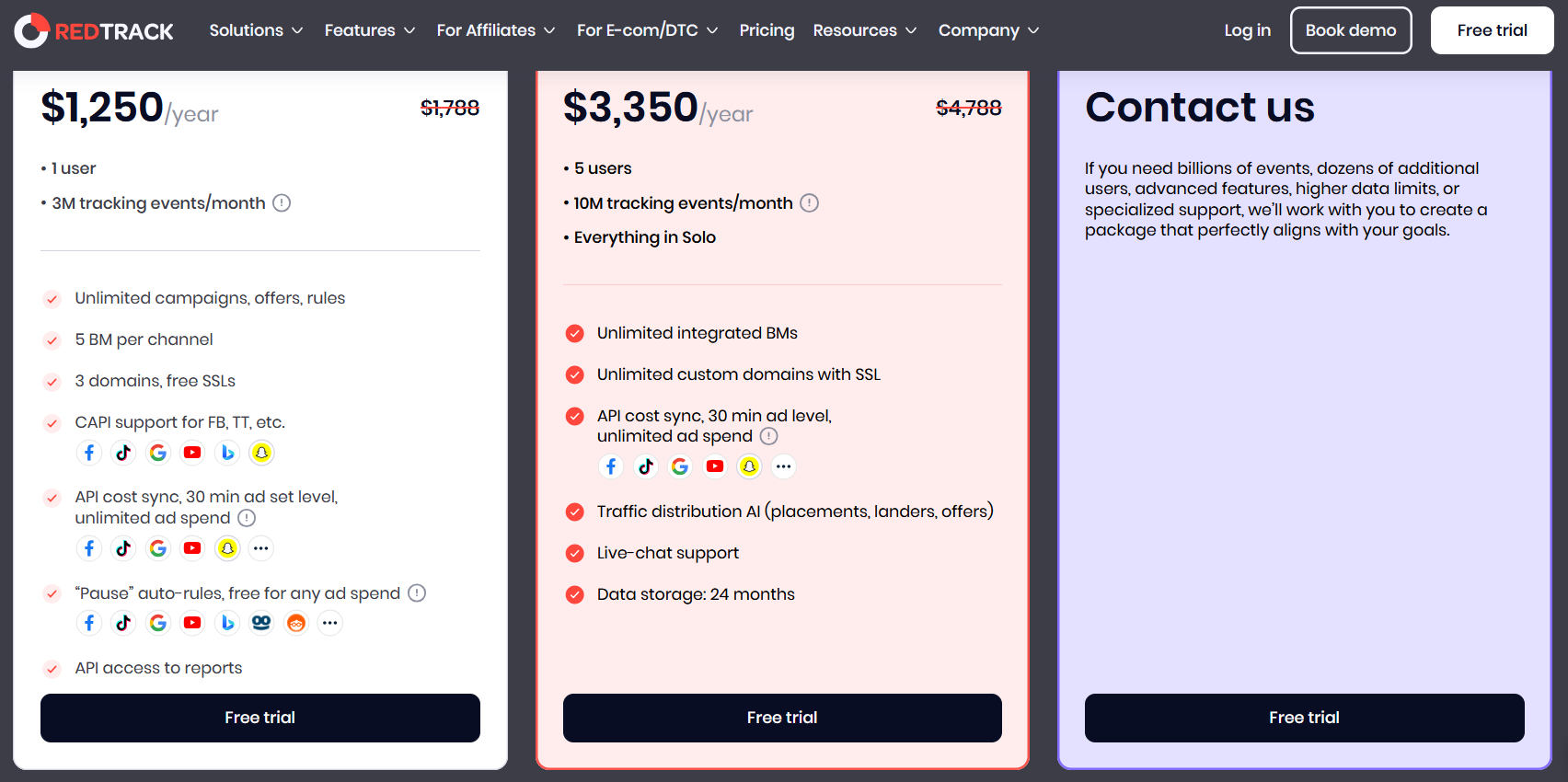 redtrack pricing