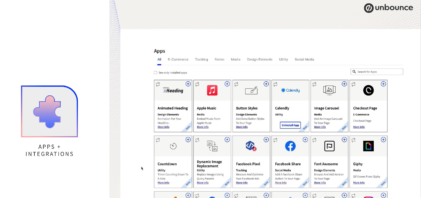 unbounce apps integrations